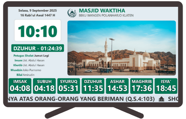 jam masjid TV display